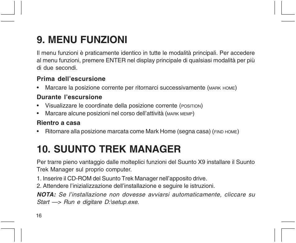 Menu funzioni, Suunto trek manager | SUUNTO X9 User Manual | Page 158 / 286