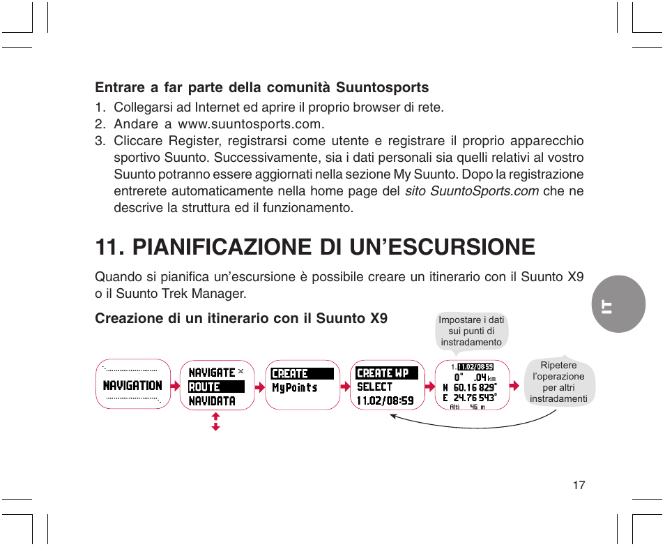 Pianificazione di un’escursione | SUUNTO X9 User Manual | Page 159 / 286