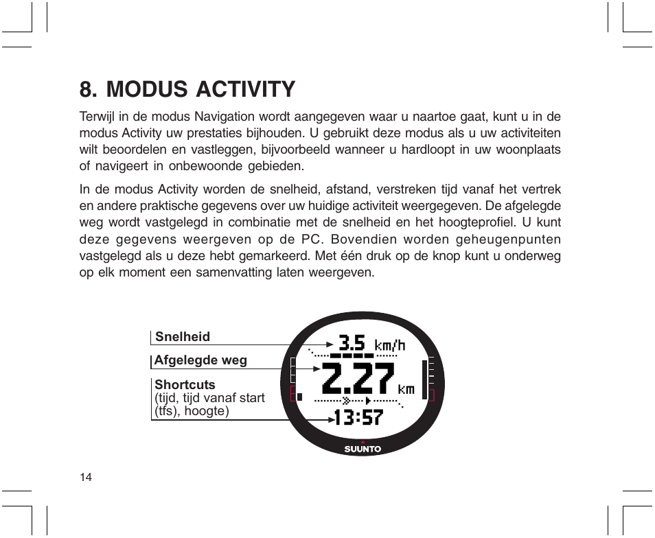 Modus activity | SUUNTO X9 User Manual | Page 190 / 286