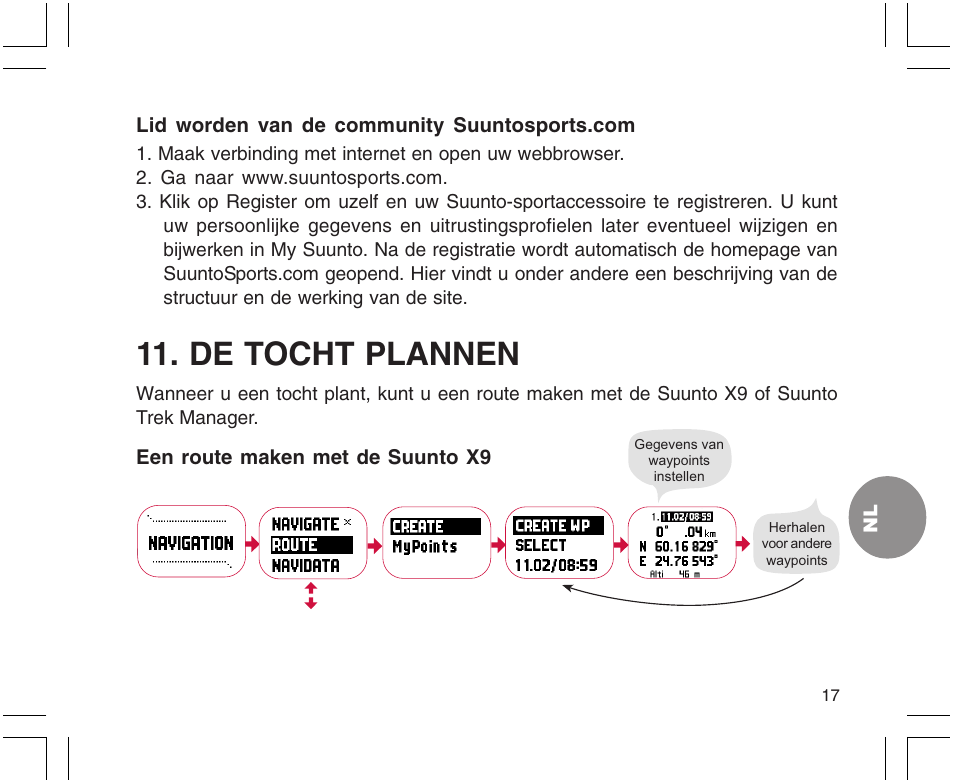 De tocht plannen | SUUNTO X9 User Manual | Page 193 / 286