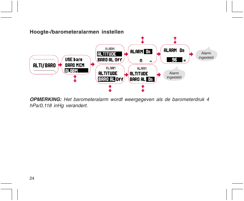 Hoogte-/barometeralarmen instellen | SUUNTO X9 User Manual | Page 200 / 286