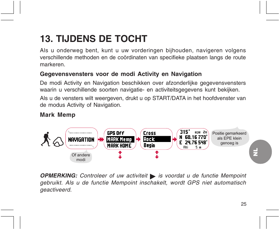 Tijdens de tocht | SUUNTO X9 User Manual | Page 201 / 286