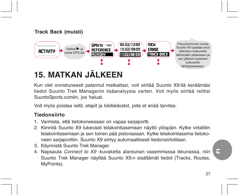 Matkan jälkeen | SUUNTO X9 User Manual | Page 239 / 286