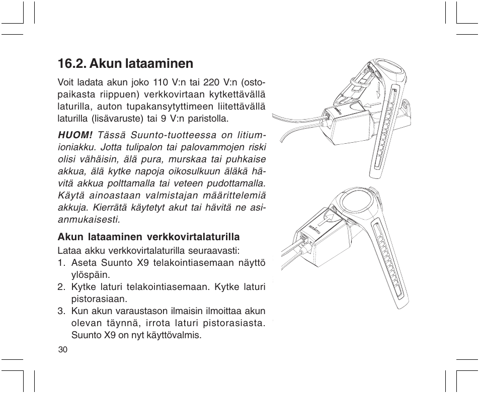 Akun lataaminen | SUUNTO X9 User Manual | Page 242 / 286