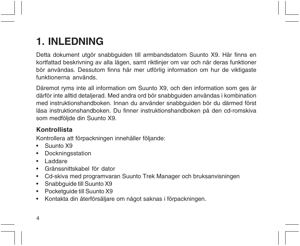 Inledning | SUUNTO X9 User Manual | Page 250 / 286