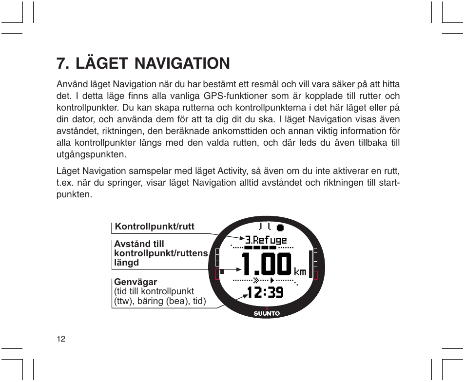 Läget navigation | SUUNTO X9 User Manual | Page 258 / 286