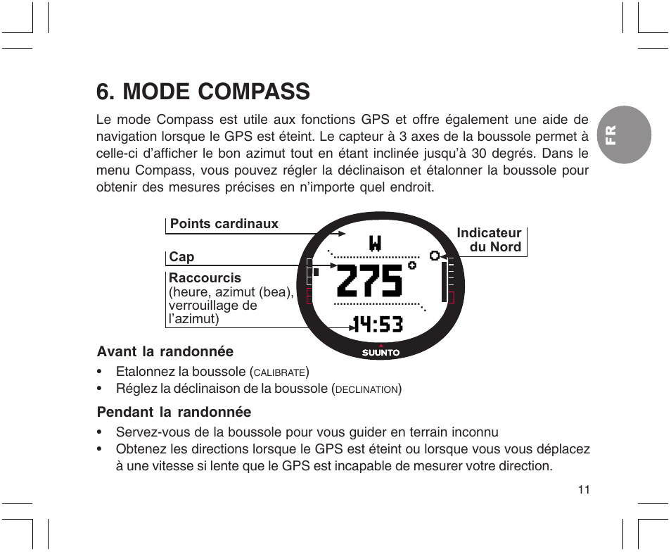 Mode compass | SUUNTO X9 User Manual | Page 45 / 286