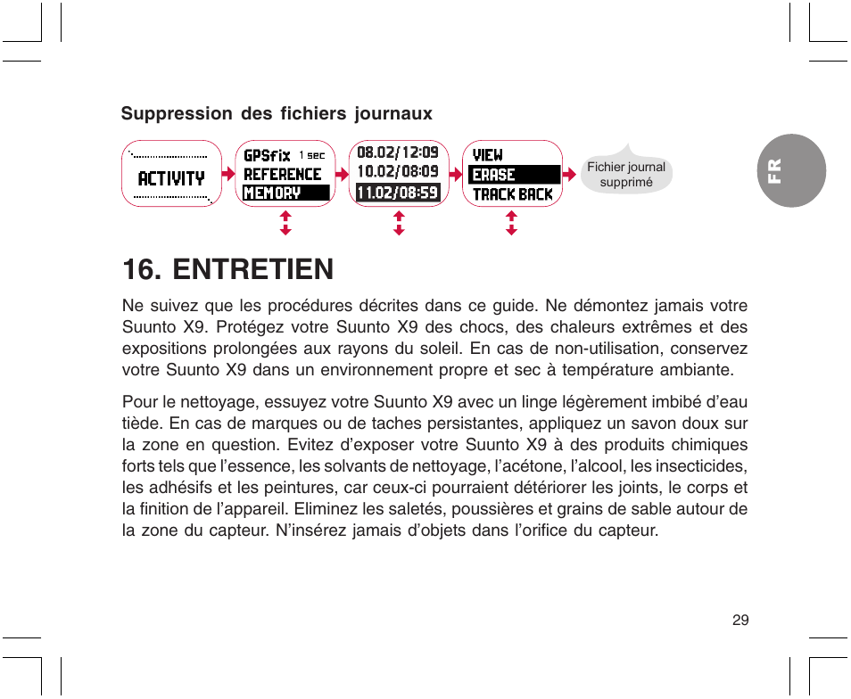 Entretien | SUUNTO X9 User Manual | Page 63 / 286