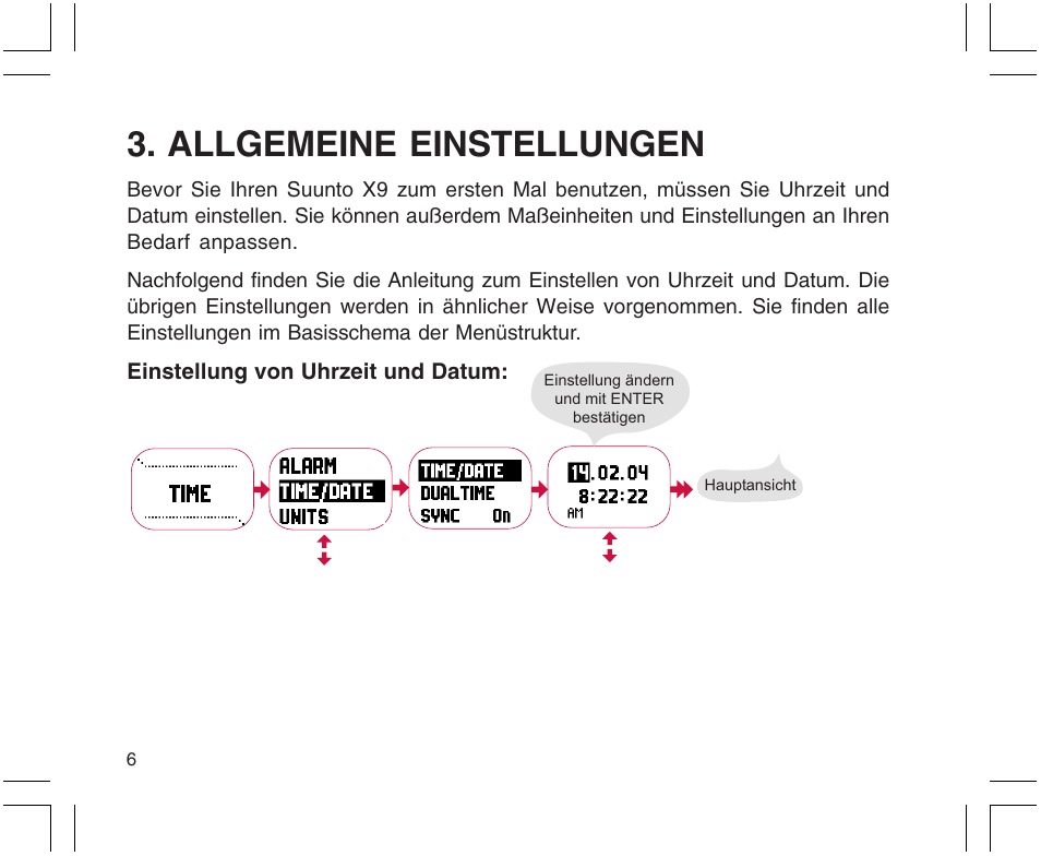 Allgemeine einstellungen | SUUNTO X9 User Manual | Page 77 / 286