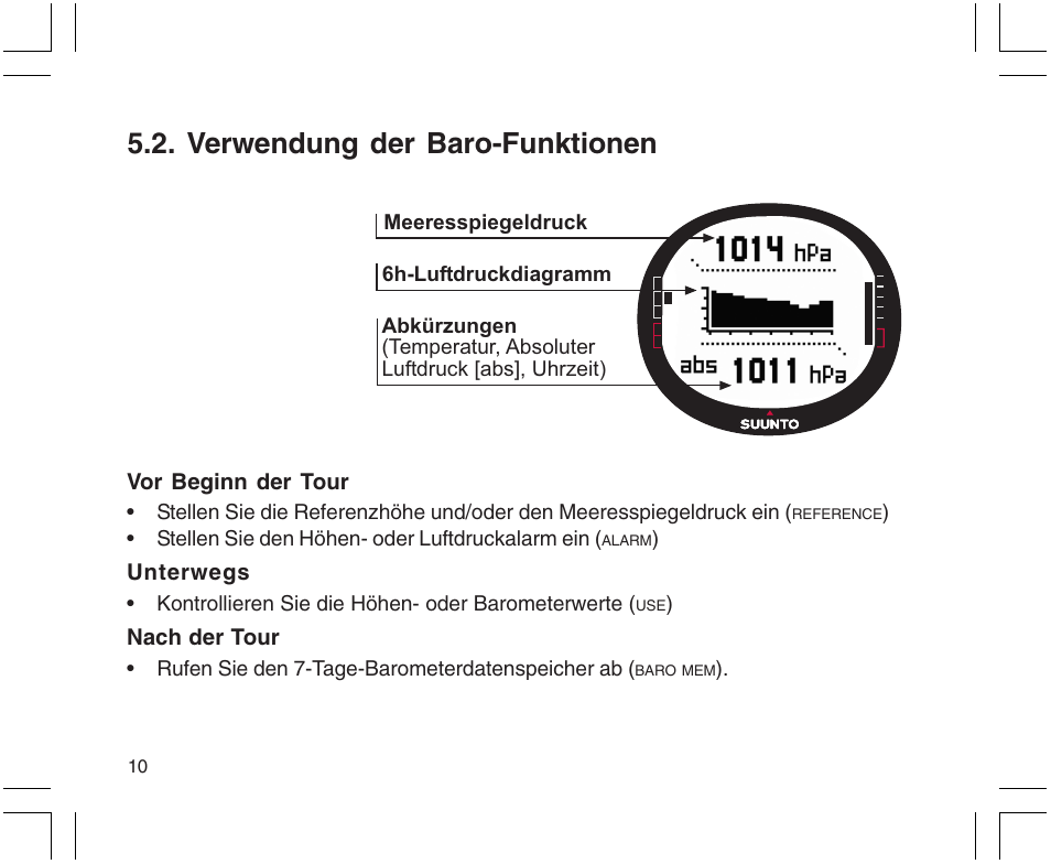 Verwendung der baro-funktionen | SUUNTO X9 User Manual | Page 81 / 286