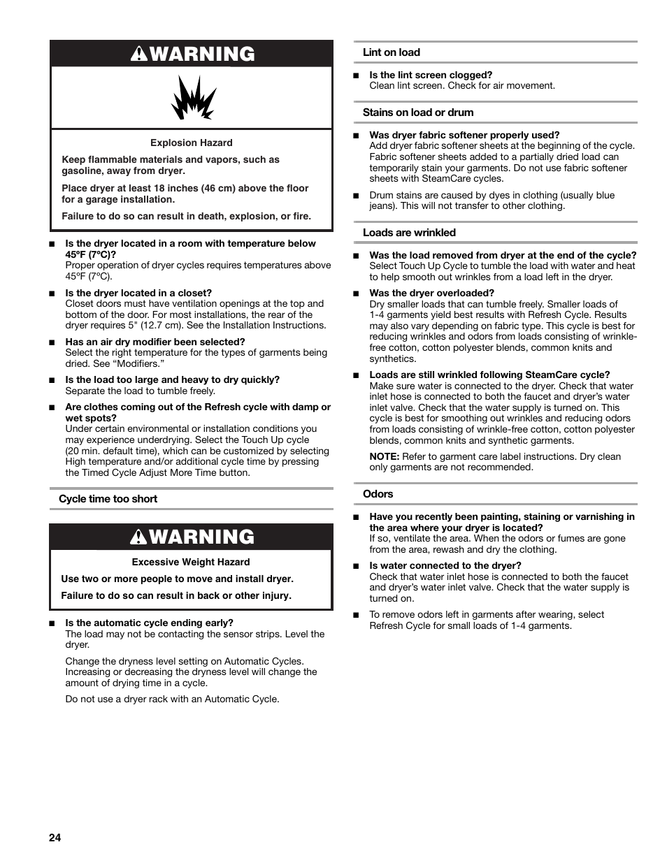 Warning | SUUNTO 110.9772 User Manual | Page 24 / 56