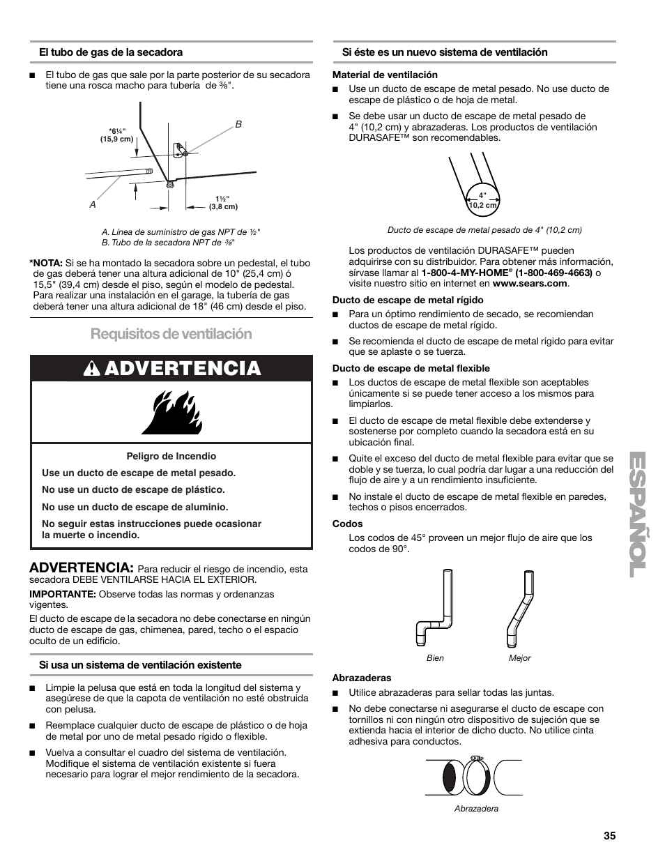 Requisitos de ventilación, Advertencia | SUUNTO 110.9772 User Manual | Page 35 / 56