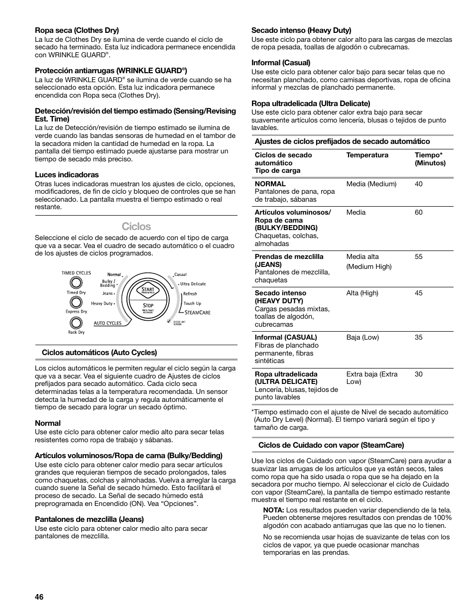 Ciclos | SUUNTO 110.9772 User Manual | Page 46 / 56