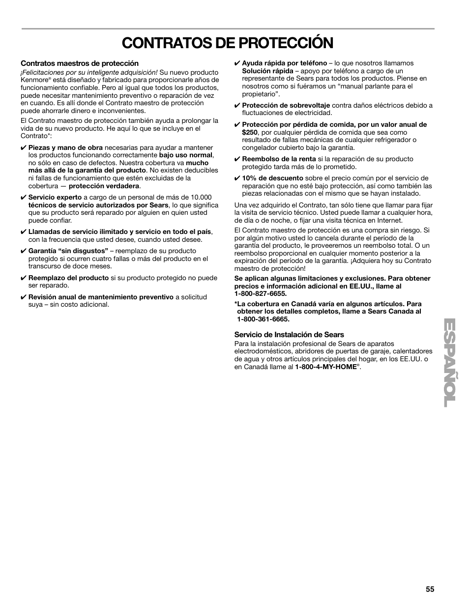 Contratos de protección | SUUNTO 110.9772 User Manual | Page 55 / 56