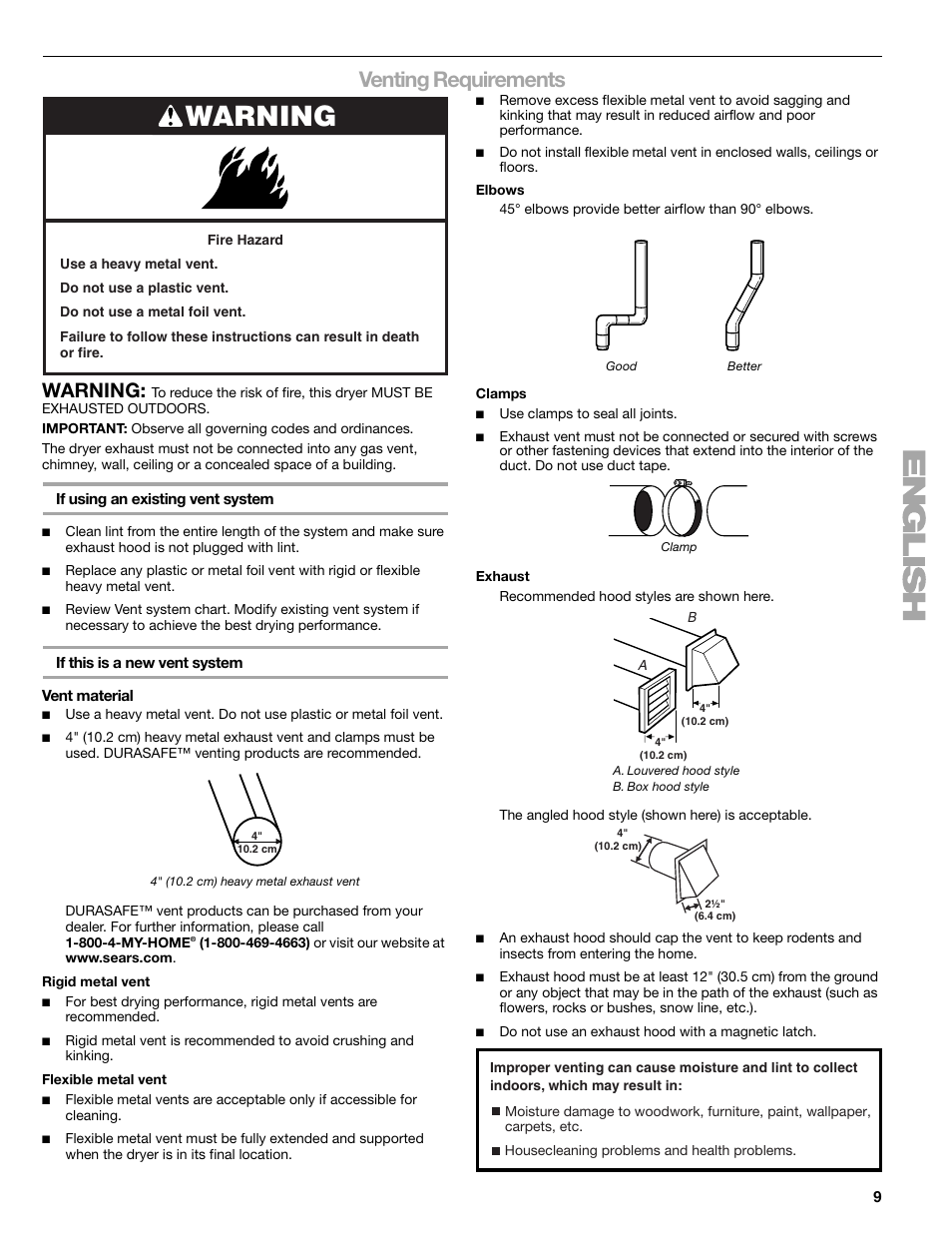 Venting requirements, Warning | SUUNTO 110.9772 User Manual | Page 9 / 56