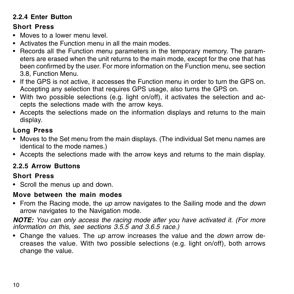 4 enter button, 5 arrow buttons, 6 key lock | 4 enter button 2.2.5 arrow buttons 2.2.6 key lock | SUUNTO M9_en.p65 User Manual | Page 10 / 79