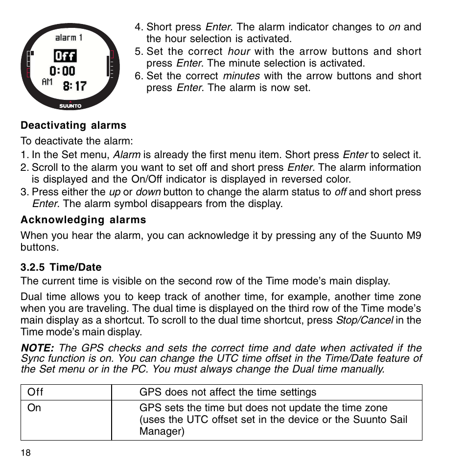 5 time/date | SUUNTO M9_en.p65 User Manual | Page 18 / 79