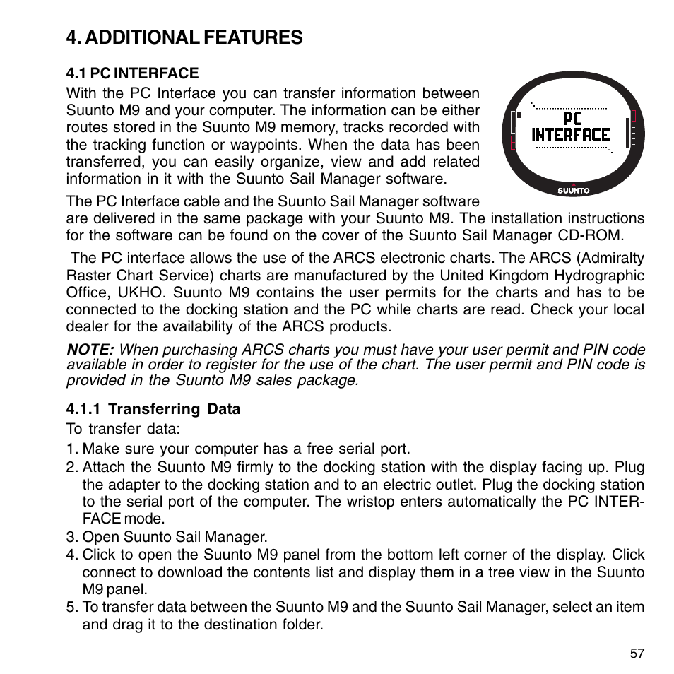 Additional features | SUUNTO M9_en.p65 User Manual | Page 57 / 79