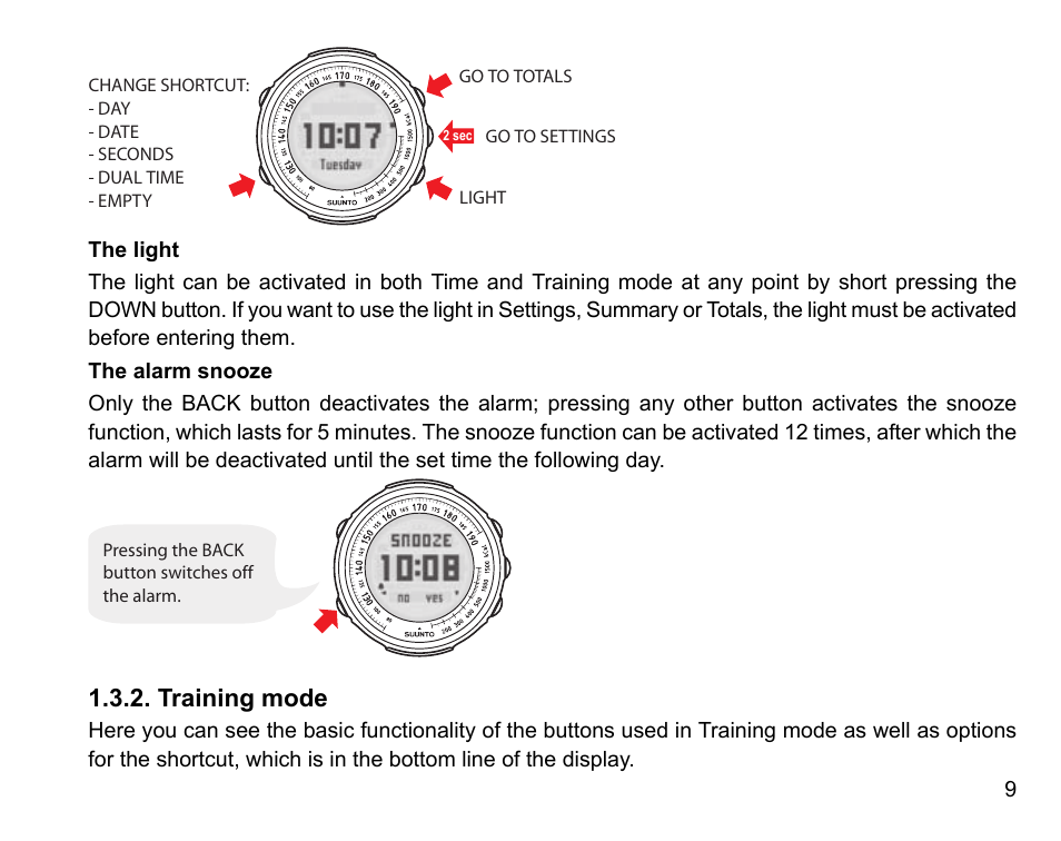 Training mode | SUUNTO t1 User Manual | Page 11 / 40