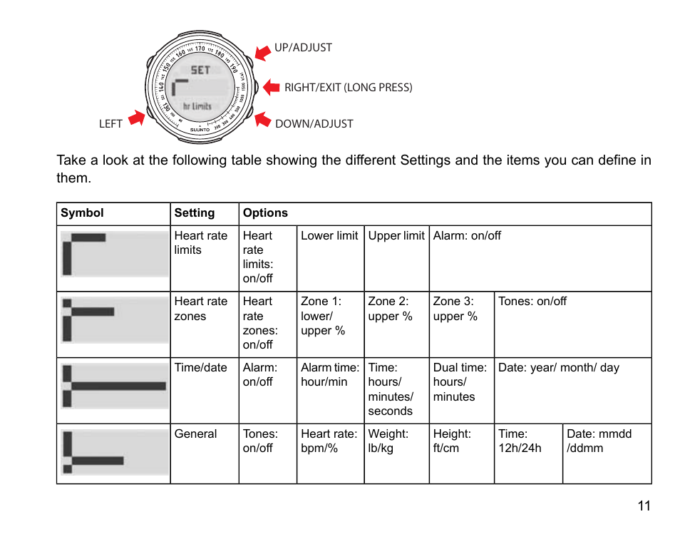 SUUNTO t1 User Manual | Page 13 / 40