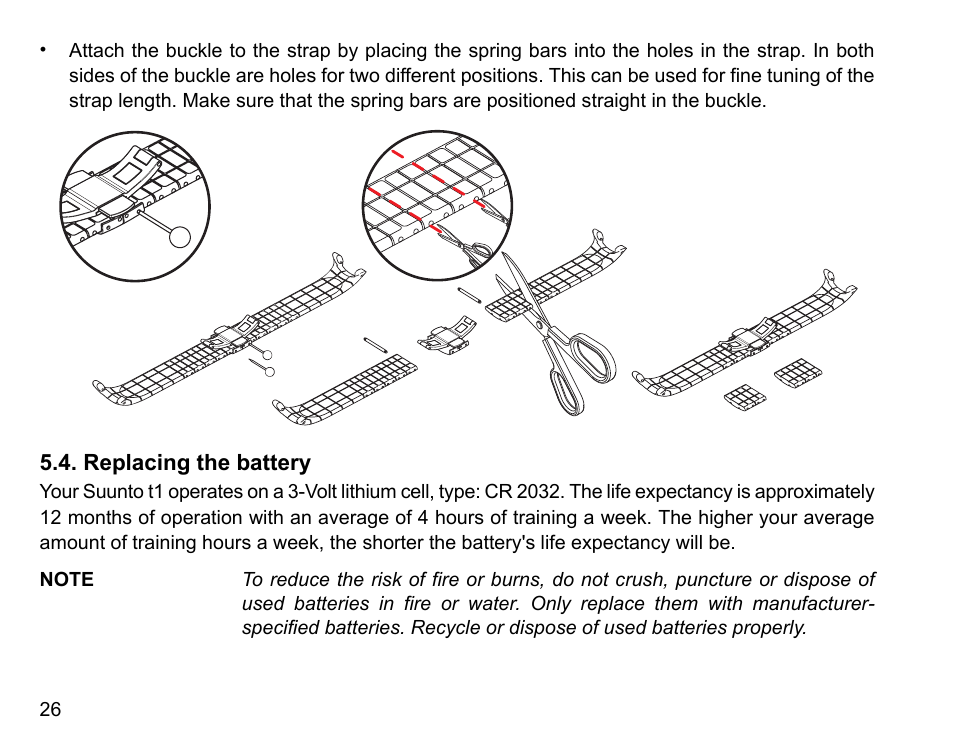 Replacing the battery | SUUNTO t1 User Manual | Page 28 / 40
