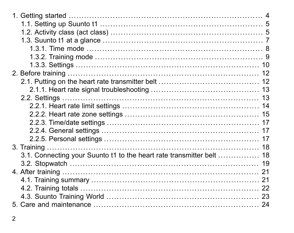SUUNTO t1 User Manual | Page 4 / 40