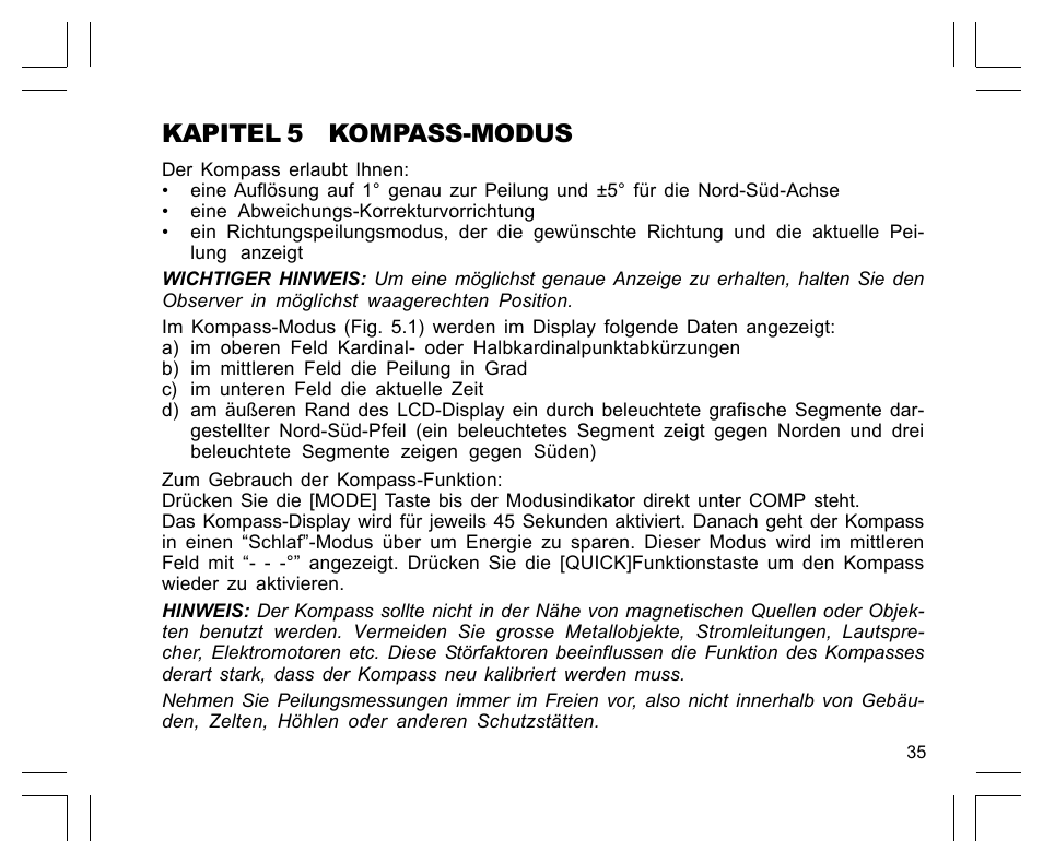 Kapitel 5 kompass-modus | SUUNTO EN | FR | DE | ES | IT | NL | FI | SV User Manual | Page 121 / 352