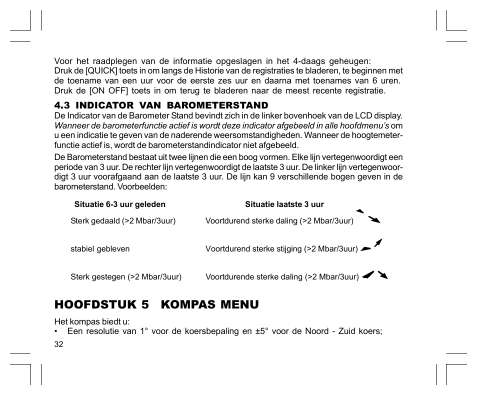 Hoofdstuk 5 kompas menu | SUUNTO EN | FR | DE | ES | IT | NL | FI | SV User Manual | Page 254 / 352