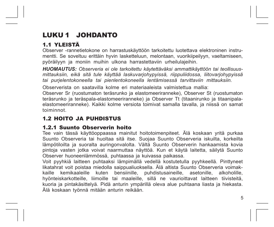 Luku 1 johdanto | SUUNTO EN | FR | DE | ES | IT | NL | FI | SV User Manual | Page 269 / 352