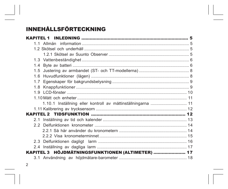 Innehållsförteckning | SUUNTO EN | FR | DE | ES | IT | NL | FI | SV User Manual | Page 306 / 352