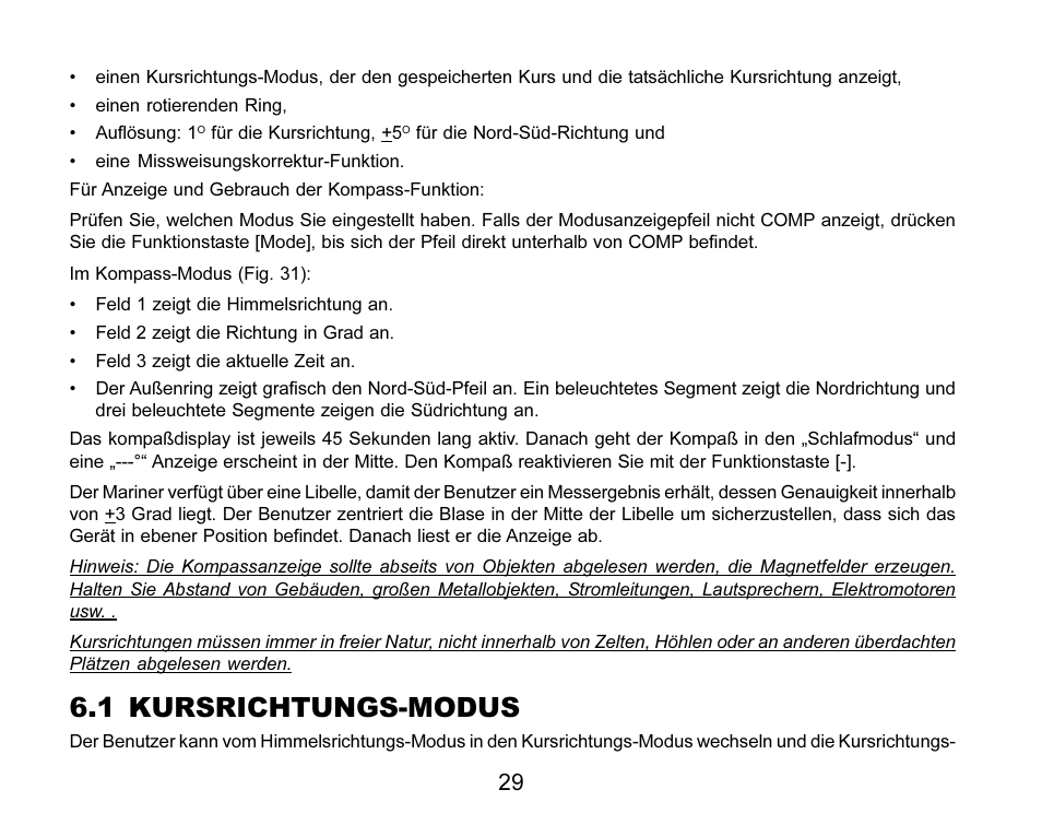 1 kursrichtungs-modus | SUUNTO MARINER | REGATTA | YACHTSMAN User Manual | Page 107 / 288