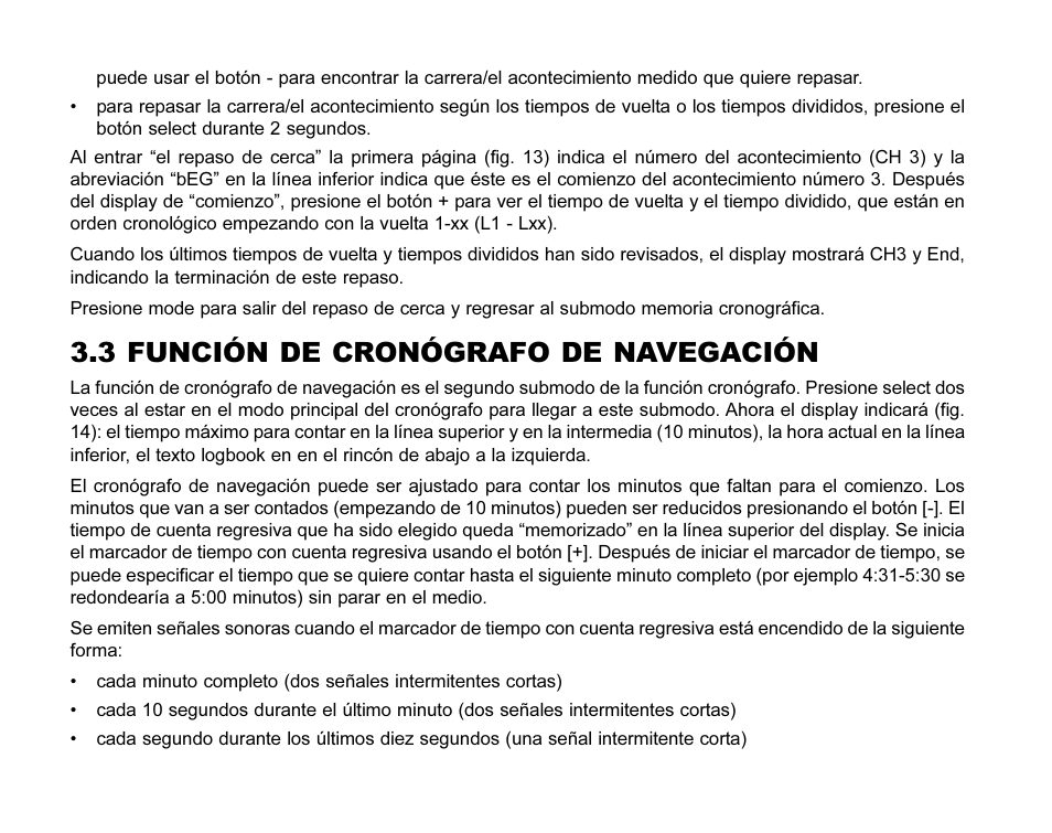 3 función de cronógrafo de navegación | SUUNTO MARINER | REGATTA | YACHTSMAN User Manual | Page 130 / 288