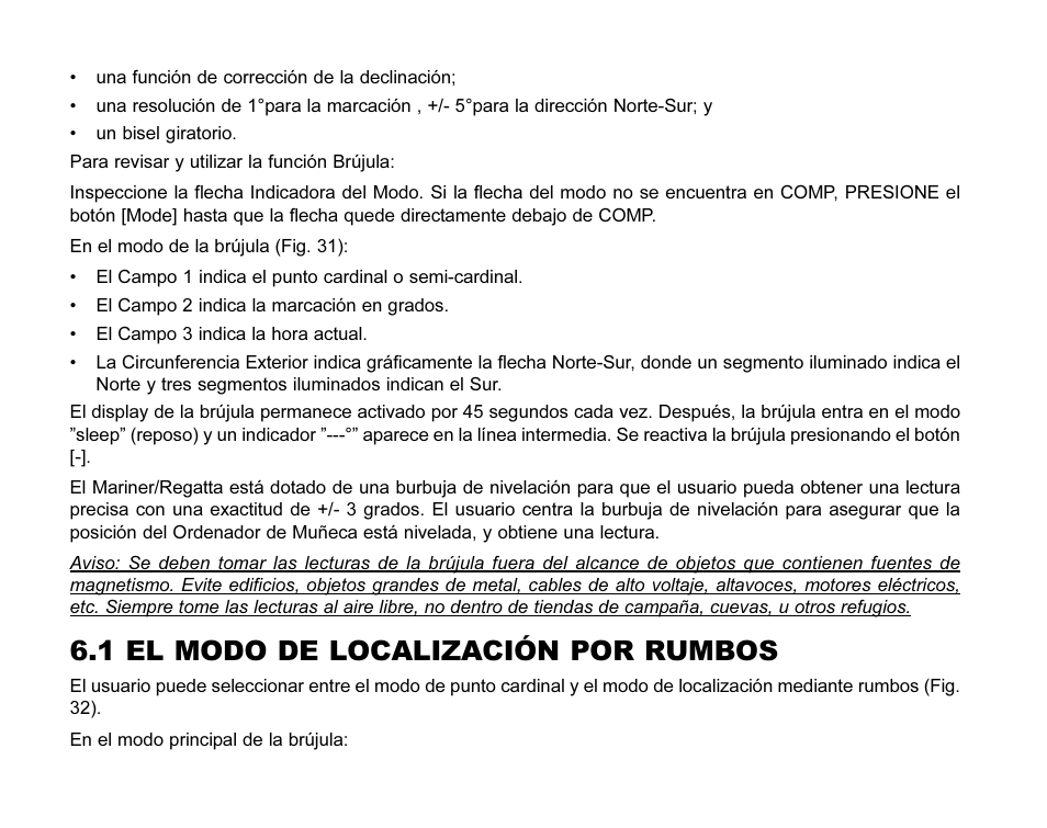 1 el modo de localización por rumbos | SUUNTO MARINER | REGATTA | YACHTSMAN User Manual | Page 144 / 288