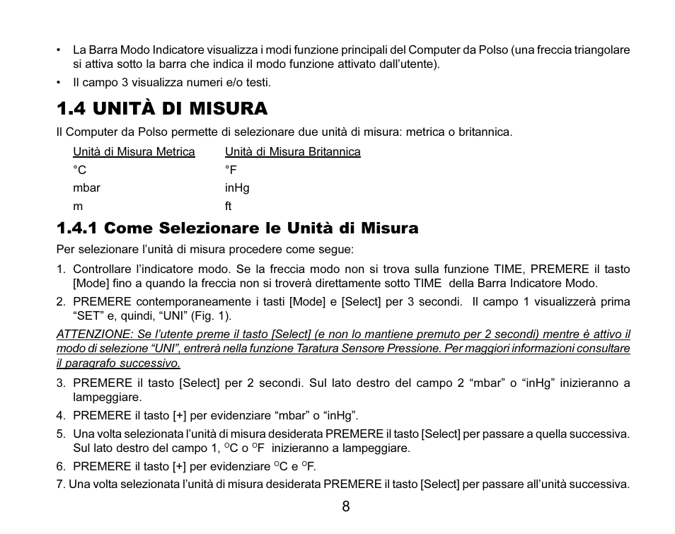 4 unità di misura, 1 come selezionare le unità di misura | SUUNTO MARINER | REGATTA | YACHTSMAN User Manual | Page 160 / 288