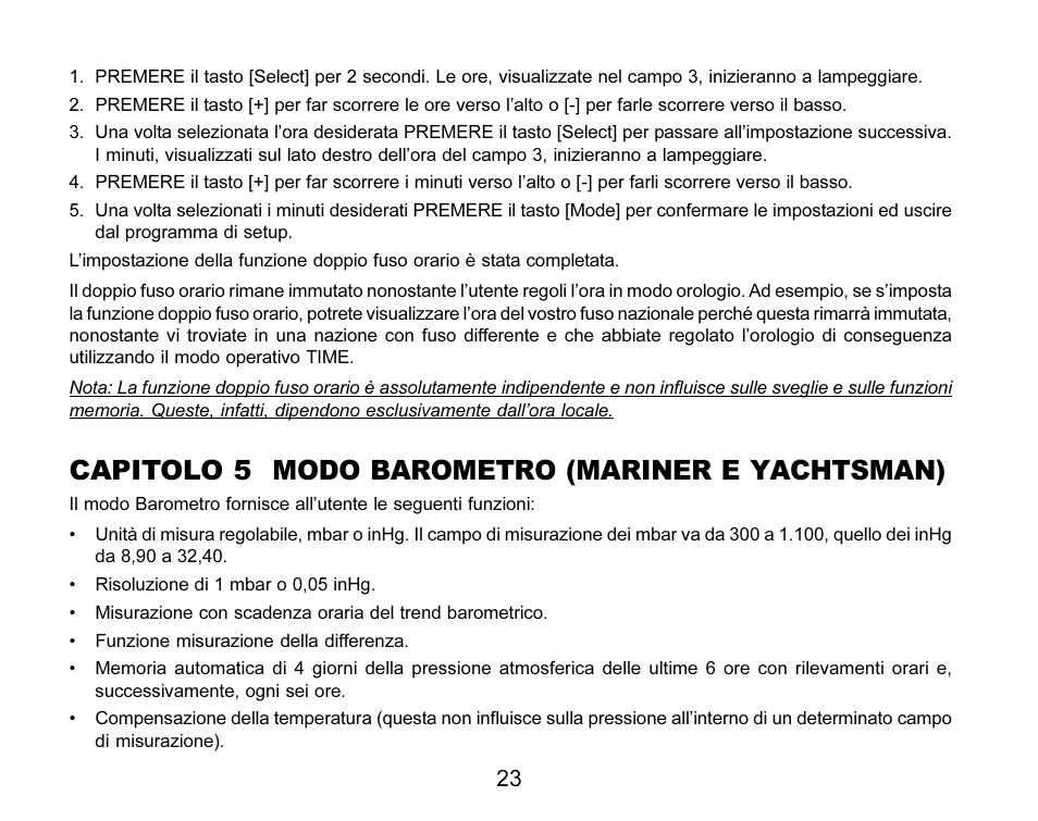 Capitolo 5 modo barometro (mariner e yachtsman) | SUUNTO MARINER | REGATTA | YACHTSMAN User Manual | Page 175 / 288