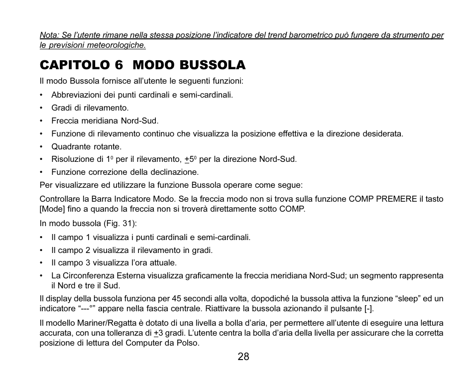 Capitolo 6 modo bussola | SUUNTO MARINER | REGATTA | YACHTSMAN User Manual | Page 180 / 288