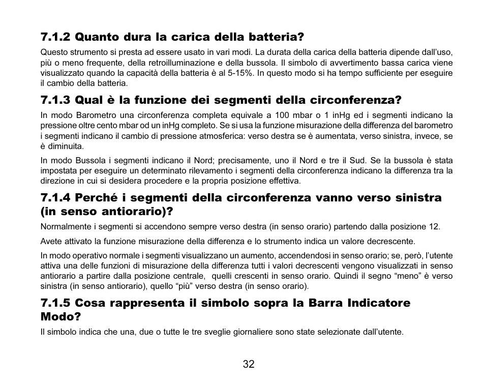 2 quanto dura la carica della batteria | SUUNTO MARINER | REGATTA | YACHTSMAN User Manual | Page 184 / 288