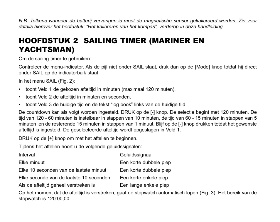 Hoofdstuk 2 sailing timer (mariner en yachtsman) | SUUNTO MARINER | REGATTA | YACHTSMAN User Manual | Page 199 / 288