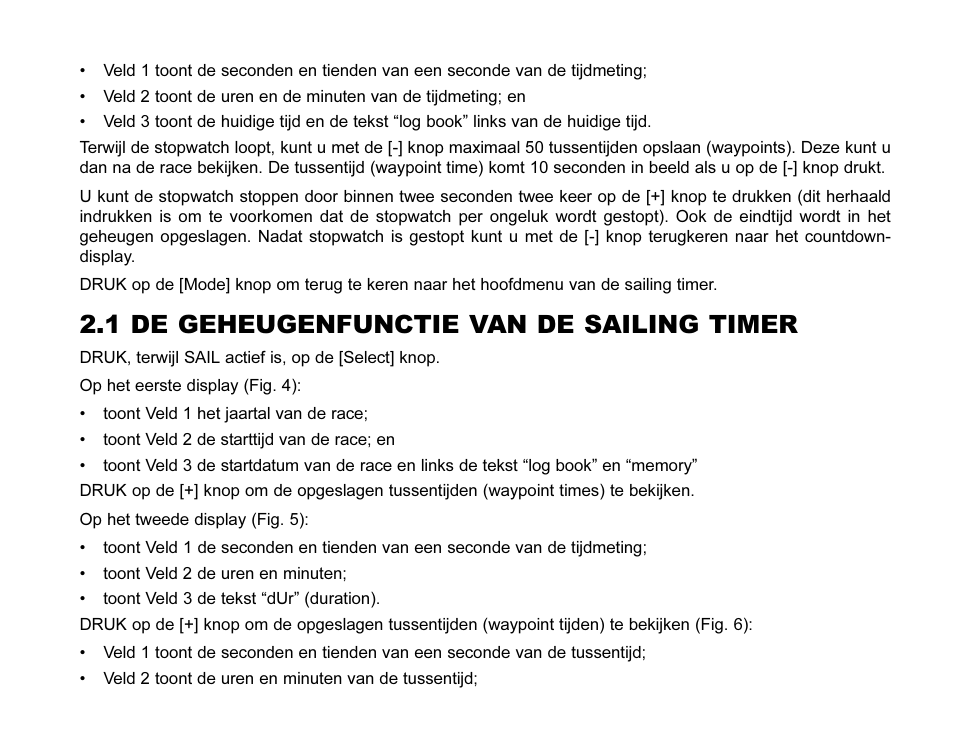 1 de geheugenfunctie van de sailing timer | SUUNTO MARINER | REGATTA | YACHTSMAN User Manual | Page 200 / 288