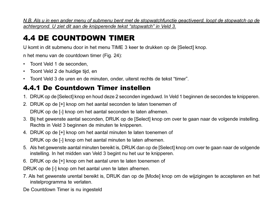 4 de countdown timer, 1 de countdown timer instellen | SUUNTO MARINER | REGATTA | YACHTSMAN User Manual | Page 208 / 288