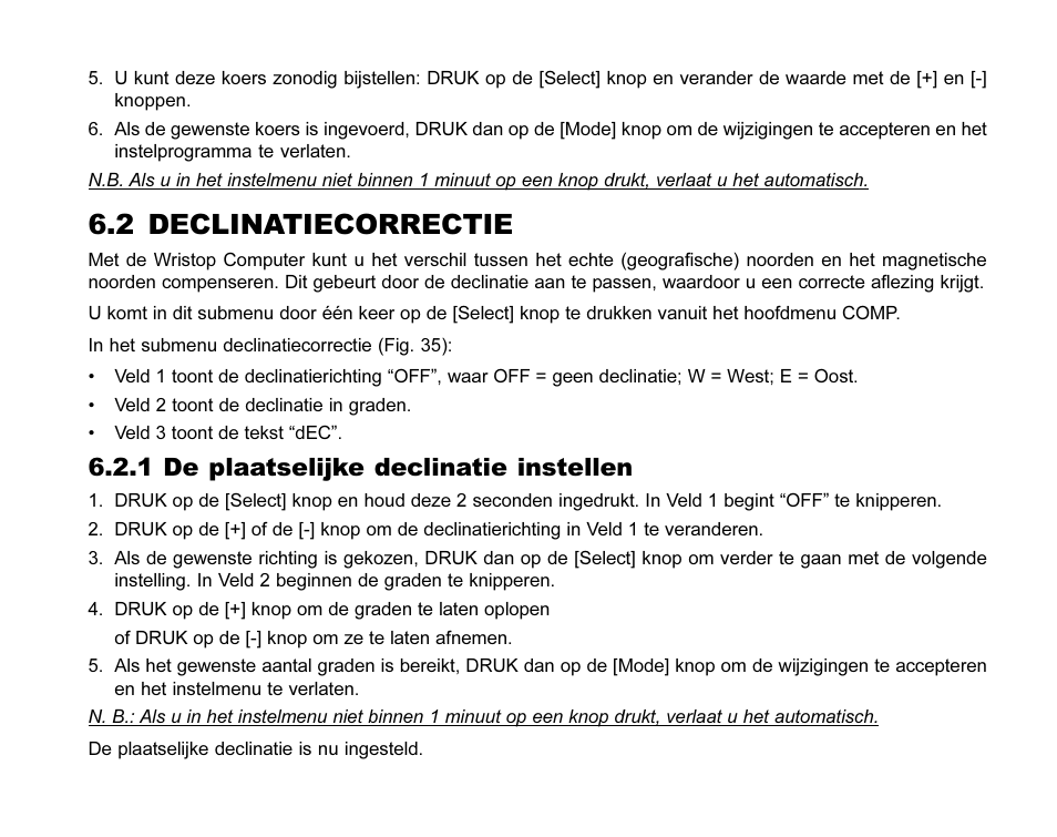 2 declinatiecorrectie, 1 de plaatselijke declinatie instellen | SUUNTO MARINER | REGATTA | YACHTSMAN User Manual | Page 216 / 288