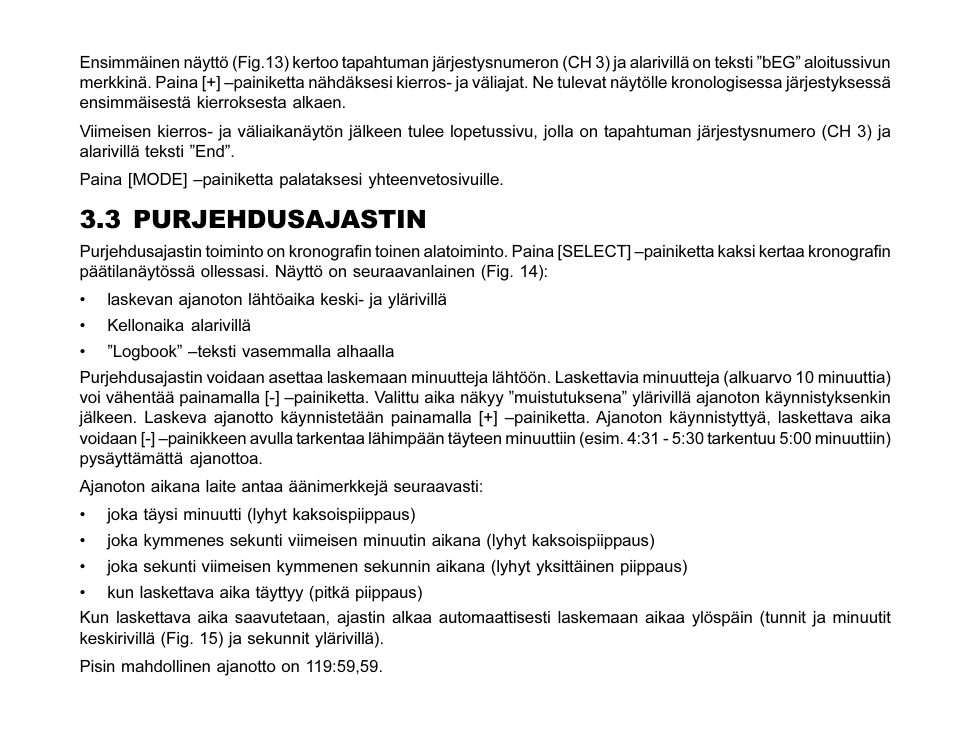 3 purjehdusajastin | SUUNTO MARINER | REGATTA | YACHTSMAN User Manual | Page 236 / 288