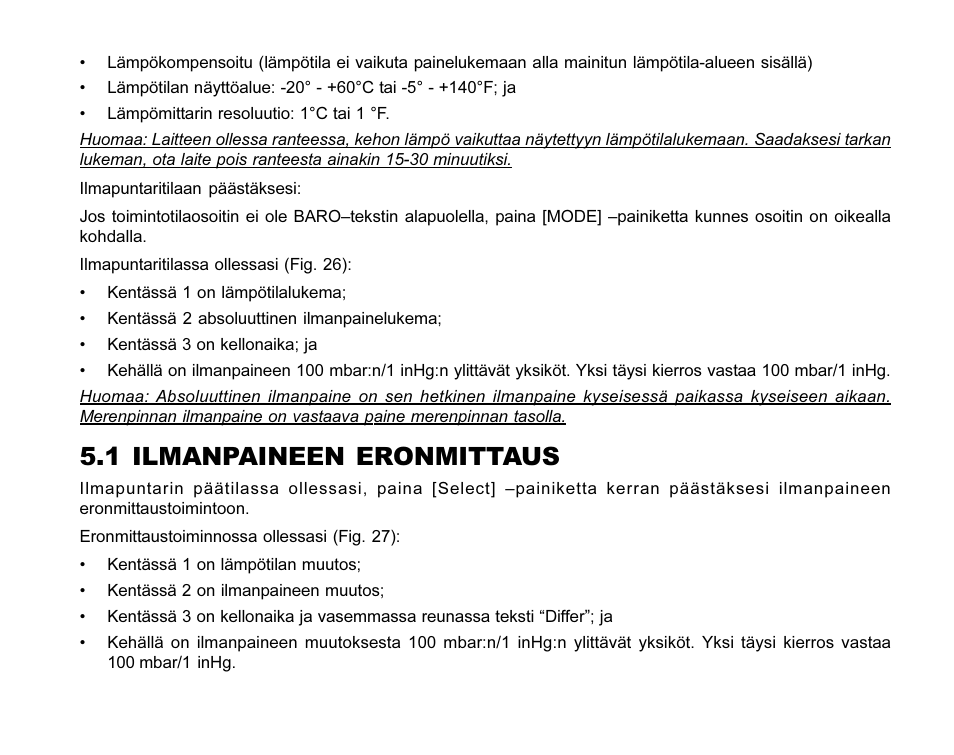 1 ilmanpaineen eronmittaus | SUUNTO MARINER | REGATTA | YACHTSMAN User Manual | Page 244 / 288