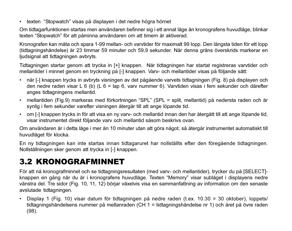 2 kronografminnet | SUUNTO MARINER | REGATTA | YACHTSMAN User Manual | Page 267 / 288