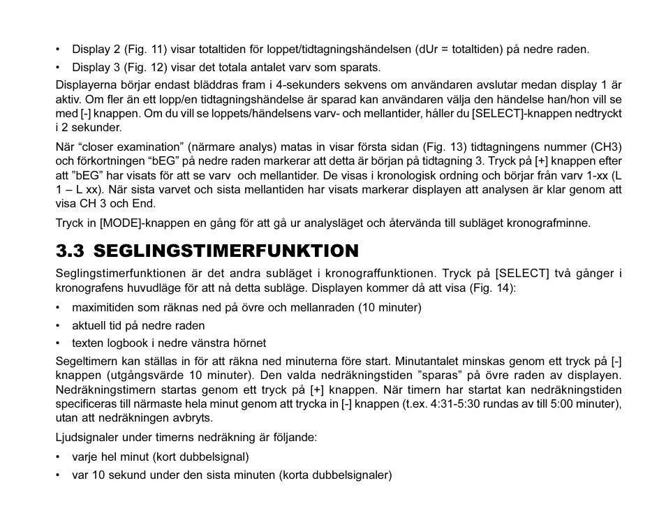 3 seglingstimerfunktion | SUUNTO MARINER | REGATTA | YACHTSMAN User Manual | Page 268 / 288