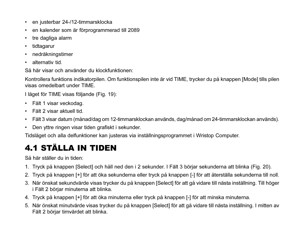 1 ställa in tiden | SUUNTO MARINER | REGATTA | YACHTSMAN User Manual | Page 270 / 288