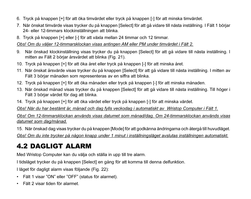 2 dagligt alarm | SUUNTO MARINER | REGATTA | YACHTSMAN User Manual | Page 271 / 288