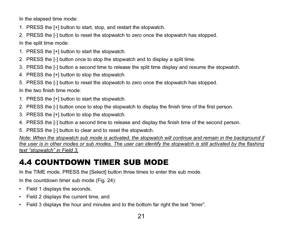 4 countdown timer sub mode | SUUNTO MARINER | REGATTA | YACHTSMAN User Manual | Page 28 / 288