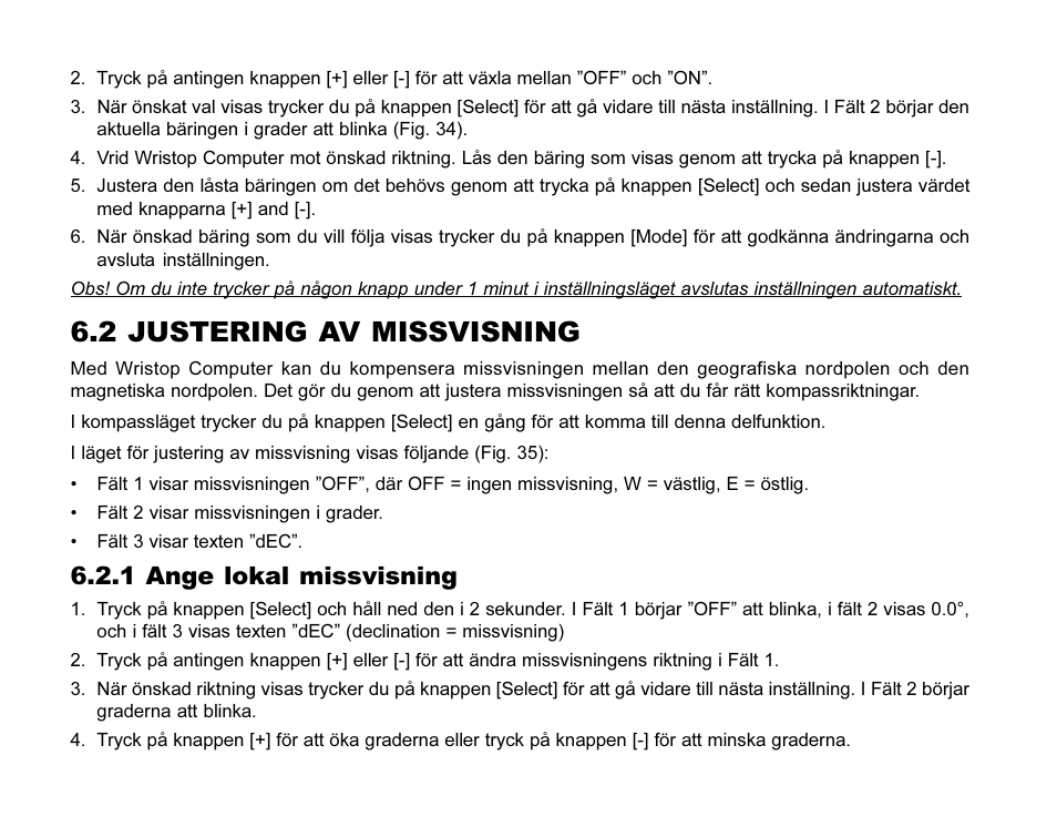 2 justering av missvisning, 1 ange lokal missvisning | SUUNTO MARINER | REGATTA | YACHTSMAN User Manual | Page 281 / 288