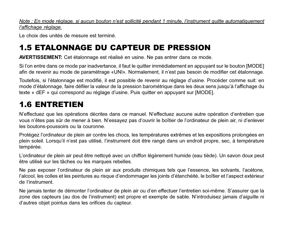 5 etalonnage du capteur de pression, 6 entretien | SUUNTO MARINER | REGATTA | YACHTSMAN User Manual | Page 52 / 288